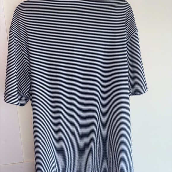 Peter Millar Summer Comfort Blue White Stripe Short Sleeve Polo size M - Picture 8 of 8